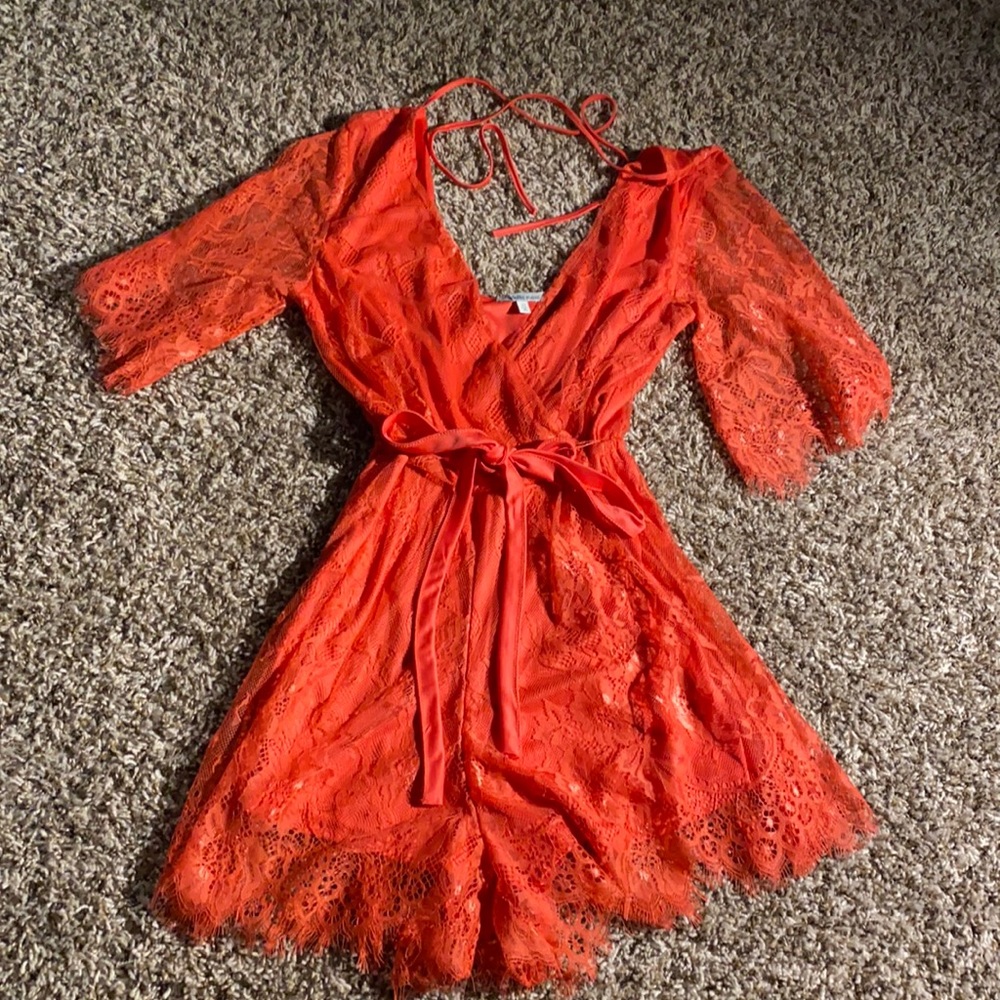 Charlotte Russe Womens Lace Romper